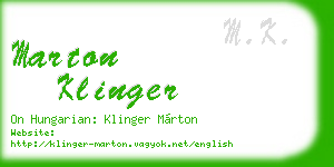 marton klinger business card